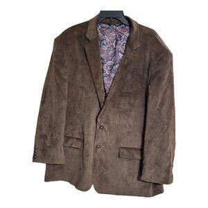 Afazzy New York jacket blazer mens size 50R big & tall Brown Suede